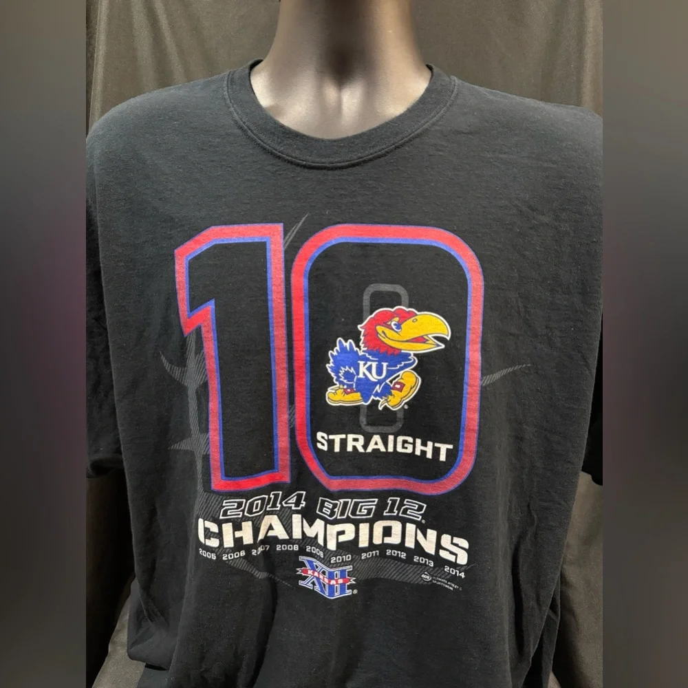 NCAA;Kansas Jayhawks Big 12 Champions 2014 T-Shirt size- 2XL - Picture 1 of 5